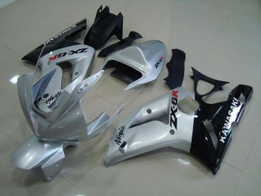 Argent Noir 2003-2004 Kawasaki ZX6R Carénage Moto