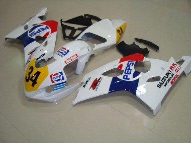 Blanc Bleu Pepsi 34 2004-2005 Suzuki GSXR 750 Carénage Moto