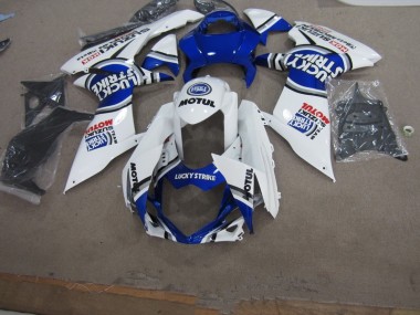 Blanc Lucky Strike Motul 2011-2021 Suzuki GSXR 750 Carénage Moto