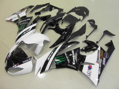 Blanc Monster 2009-2012 Kawasaki ZX6R Carénage Moto