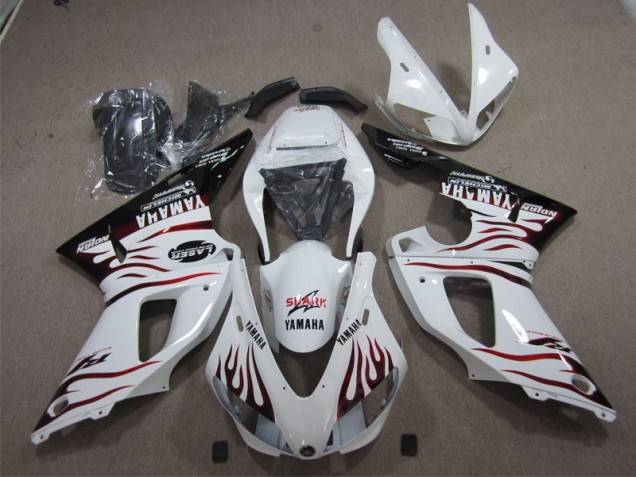 Blanc Requin 1998-1999 Yamaha YZF R1 Carénage Moto Blanc Requin 1998-1999 Yamaha YZF R1 Carénage Moto
