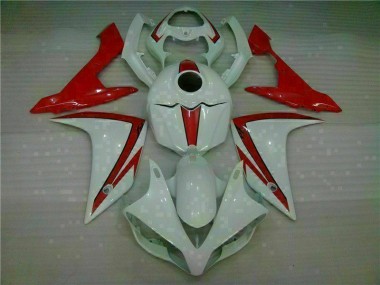 Blanc Rouge 2007-2008 Yamaha YZF R1 Carénage Moto