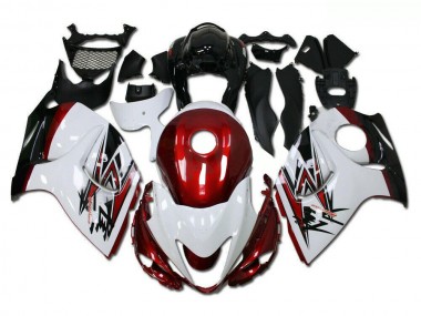 Blanc Rouge 2008-2019 Suzuki GSXR 1300 Hayabusa Carénage Moto
