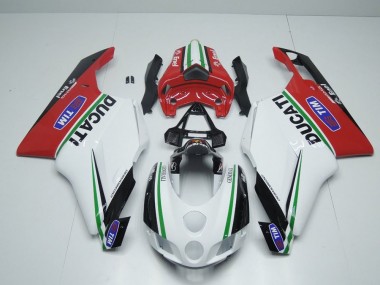 Blanc Rouge Enel 2005-2006 Ducati 749 999 Carénage Moto