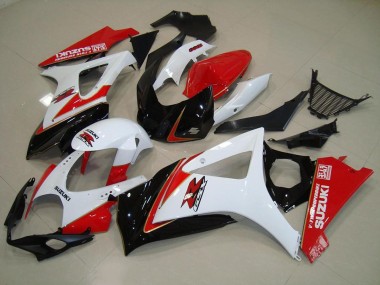 Blanc Rouge Noir 2007-2008 Suzuki GSXR 1000 Carénage Moto