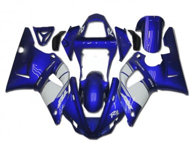 Bleu Blanc 2000-2001 Yamaha YZF R1 Carénage Moto