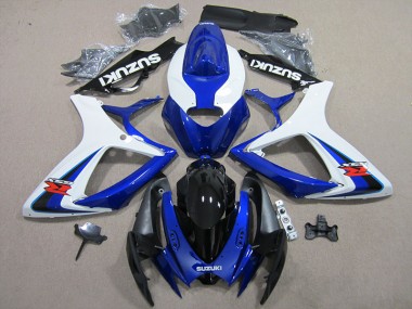 Bleu Blanc 2006-2007 Suzuki GSXR 600 Kit Carénages Motos Complet