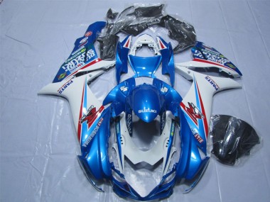 Bleu Blanc 2011-2021 Suzuki GSXR 600 Carénage Moto