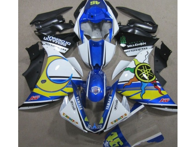 Bleu Blanc Jaune 46 2009-2011 Yamaha YZF R1 Carénage Moto Bleu Blanc Jaune 46 2009-2011 Yamaha YZF R1 Carénage Moto