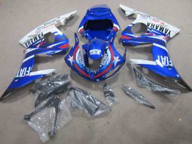 Bleu Blanc Motul Fiat 2003-2005 Yamaha YZF R6 Carénages Moto