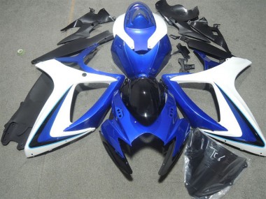 Bleu Blanc Noir 2006-2007 Suzuki GSXR 600 Carénage Moto