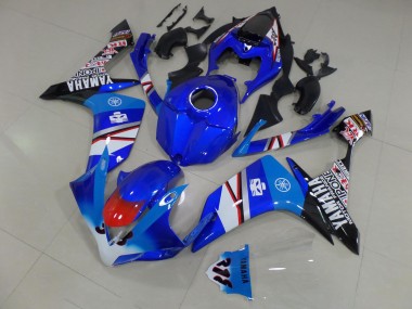 Bleu Blanc Noir Décalque 2007-2008 Yamaha YZF R1 Carénage Moto