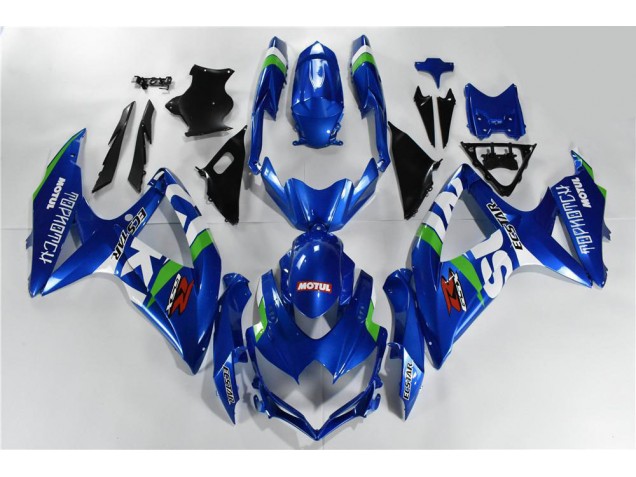 Bleu Blanc Vert 2008-2010 Suzuki GSXR 600/750 Carénage Moto