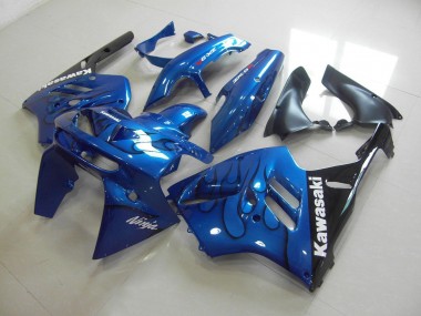 Bleu Noir Flamme 1994-1997 Kawasaki ZX9R Carénages Moto
