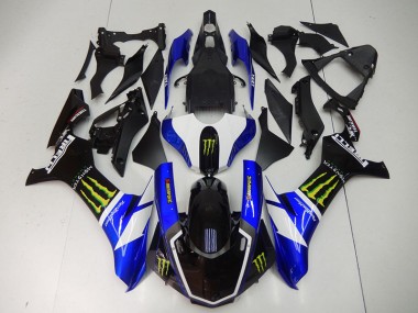 Bleu Noir Monster 2015-2019 Yamaha YZF R1 Carénage Moto