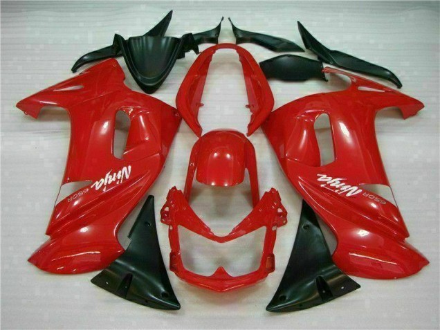 Brillant Rouge 2006-2008 Kawasaki EX650 Carénage Moto Brillant Rouge 2006-2008 Kawasaki EX650 Carénage Moto