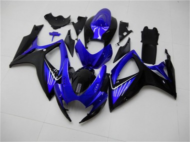 Carénages Moto Suzuki GSXR 600/750 2006-2007 - Bleu Noir Brillant