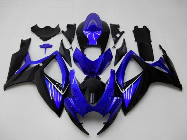 Carénages Moto Suzuki GSXR 600/750 2006-2007 - Bleu Noir Brillant