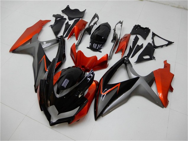 Carénages Moto Suzuki GSXR 600/750 2008-2010 - Orange Gris Noir Brillant