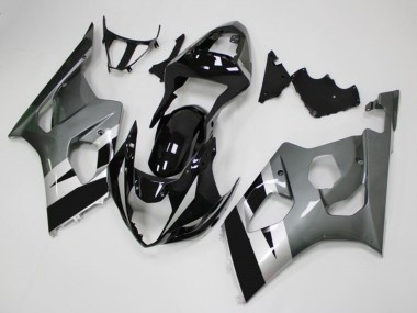 Carénages Moto Suzuki GSXR 1000 2003-2004 - Noir Brillant Argent Gris