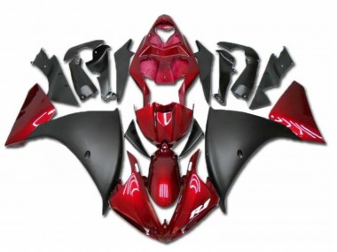 Carénages Moto Yamaha YZF R1 2009-2011 - Rouge Noir Mat