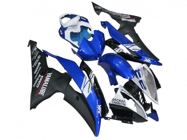 Carénages Moto Yamaha YZF R6 2008-2016 - Blanc Bleu Noir Mat Yamalube