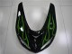 Carénages Moto Kawasaki ZX10R 2006-2007 - Noir Brillant Vert Flamme