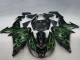 Carénages Moto Kawasaki ZX10R 2006-2007 - Noir Brillant Vert Flamme