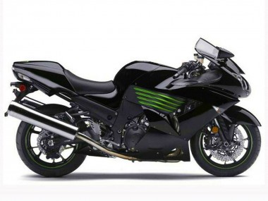 Carénages Moto Kawasaki ZX14R ZZR1400 2006-2011 - Noir Brillant Vert