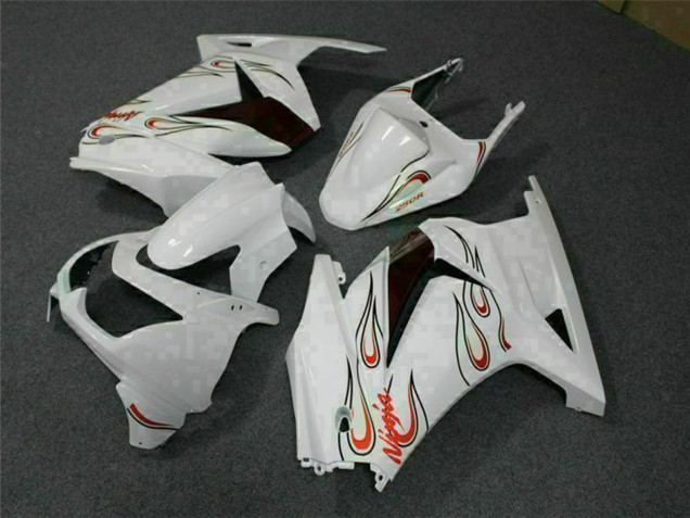Carénages Moto Kawasaki EX250 2008-2012 - Blanc Rouge