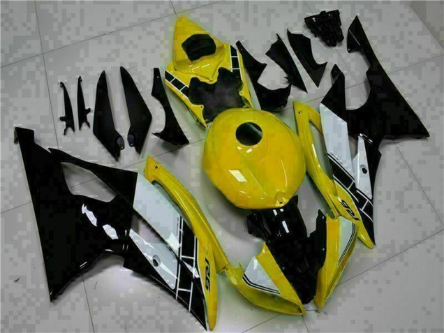 Carénages Moto Yamaha YZF R6 2008-2016 - Jaune Blanc Noir Brillant