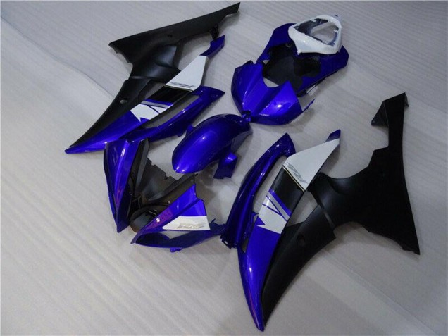 Carénages Moto Yamaha YZF R6 2008-2016 - Blanc Bleu Noir Mat