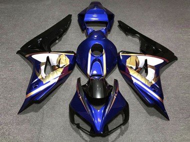 Carénages Moto Honda CBR1000RR 2006-2007 - Bleu Blanc Or Noir Brillant