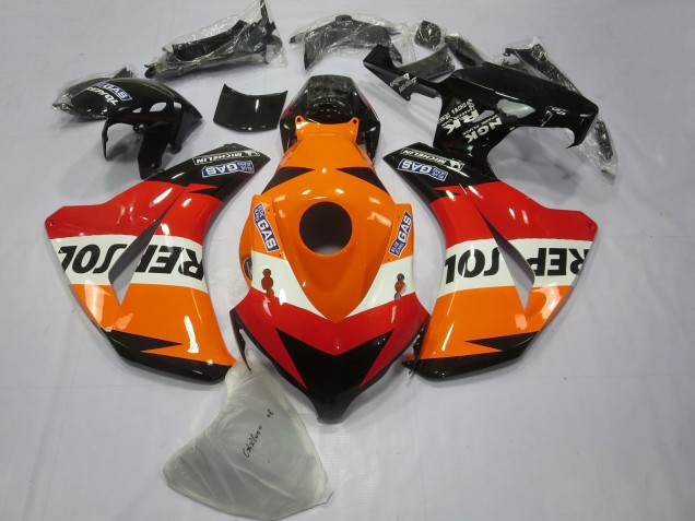 Kits Carénage Moto ABS Honda CBR1000RR 2008-2011 - Orange Blanc Rouge Noir Brillant Repsol