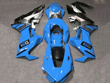 Carénages Moto Honda CBR1000RR 2017-2023 - Bleu Blanc Argent Noir Brillant DSI
