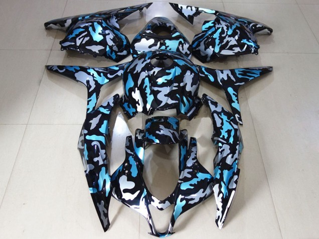 Carénages Moto Honda CBR600RR 2009-2012 - Blanc Bleu Camouflage