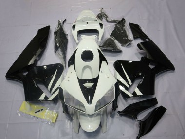 Carénages Moto Honda CBR600RR 2005-2006 - Blanc Noir Brillant