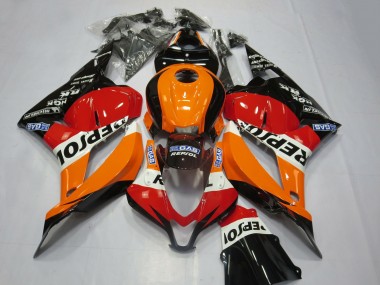 Kits Carénage Moto Honda CBR600RR 2009-2012 - Orange Blanc Rouge Noir Brillant Repsol