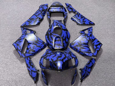 Carénages Moto Honda CBR600RR 2003-2004 - Bleu Noir Camouflage