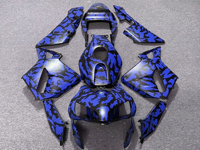Carénages Moto Honda CBR600RR 2003-2004 - Bleu Noir Camouflage