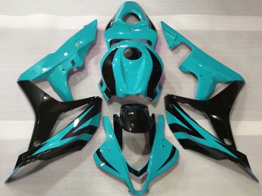 Carénages Moto Honda CBR600RR 2007-2008 - Cyan Bleu Noir Brillant OEM Style