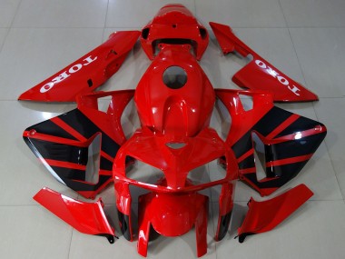 Carénages Moto Honda CBR600RR 2005-2006 - Rouge Brillant Noir