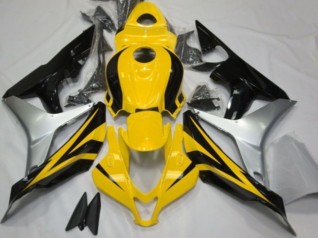 Carénages Moto Honda CBR600RR 2007-2008 - Argent Jaune Noir Brillant