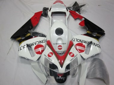 Carénages Moto Honda CBR600RR 2003-2004 - Blanc Rouge Noir Brillant Konica Minolta