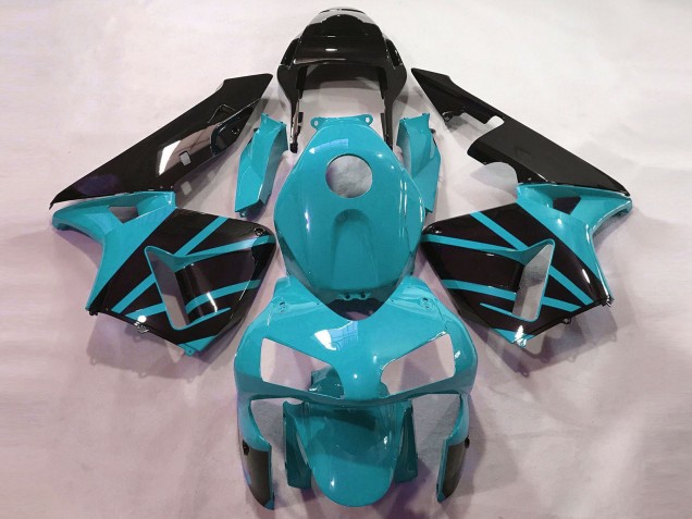 Carénages Moto Honda CBR600RR 2003-2004 - Bleu Clair Noir Brillant OEM Style