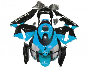 Carénages Moto Honda CBR600RR 2003-2004 - Bleu Clair Noir Brillant Power