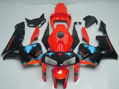 Carénages Moto Honda CBR600RR 2005-2006 - Rouge Bleu Clair Noir Splatter