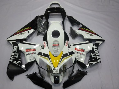 Carénages Moto Honda CBR600RR 2003-2004 - Blanc Jaune Noir Brillant Playboy Style