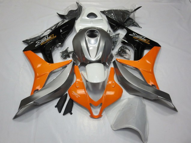 Carénages Moto Honda CBR600RR 2007-2008 - Argent Orange Noir Brillant