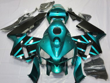 Carénages Moto Honda CBR600RR 2005-2006 - Teal Noir Brillant Design